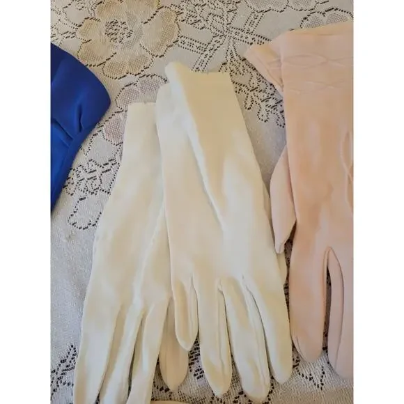 14 pair designer ladies nylon dress gloves SIZE 6-7.5